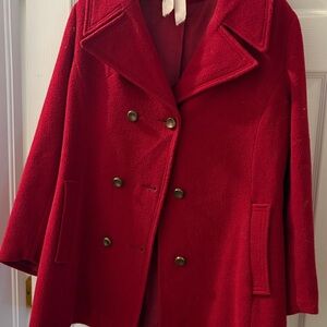 Women's Red Double-Breasted Coat